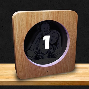 Illuminated Wood Look Photo Frame