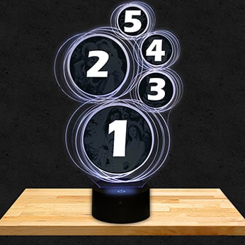 Customised Lamp 5 Rings 4 Photos