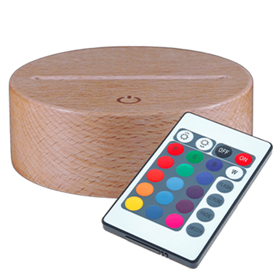 7 colours solid wood base round with touch sensitive (23€)