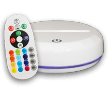 16 colours Premium White LED Base + remote control (€23)