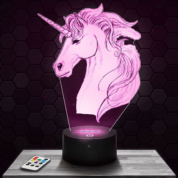 lampe-3-licorne Lampe 3D Licorne avec socle au choix !