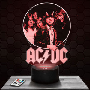 Lampe 3D ACDC avec socle au choix !