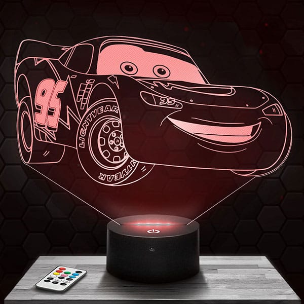 lampe-3d-cars Lampe 3D Cars avec socle au choix !