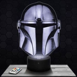 Lampe 3D Mandalorian - Casque Mandalorian avec socle au choix !