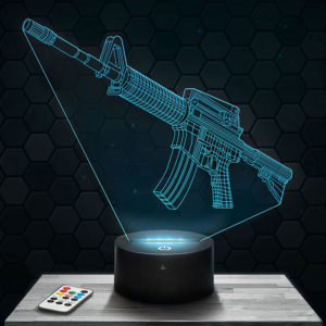 Lampe 3D Fusil d'Assaut M16 avec socle au choix !