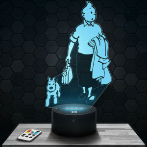 Lampe 3D Les aventures de Tintin avec socle au choix !