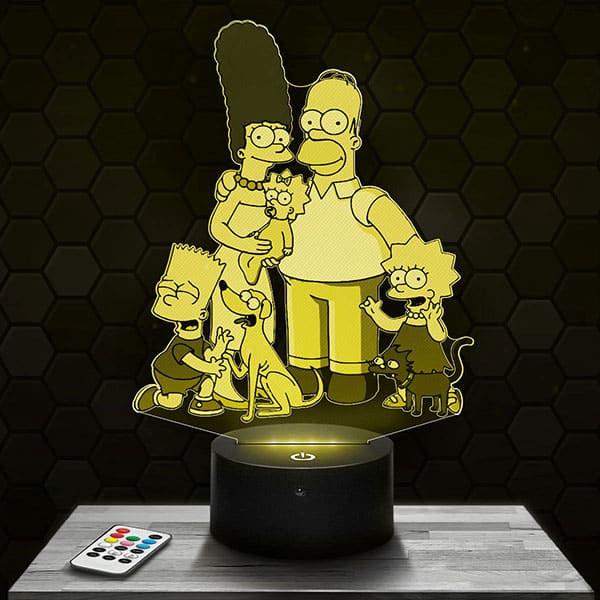 lampe-3d-les-simpsons Lampe 3D Les Simpsons avec socle au choix !