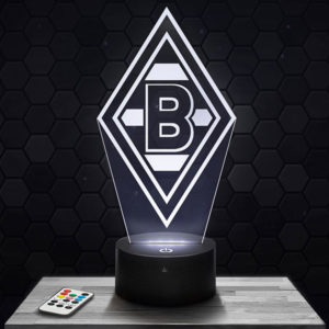 Lampe 3D Logo Borussia Mönchengladbach avec socle au choix !