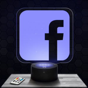 Lampe 3D Logo Facebook avec socle au choix !