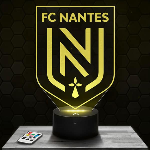 lampe-3d-logo-fc-nantes Lampe 3D Logo FC Nantes avec socle au choix !