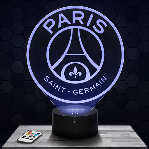 lampe-3d-logo-psg Lampe 3D Logo PSG avec socle au choix !