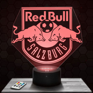 Lampe 3D Logo Red Bull Salzburg avec socle au choix !