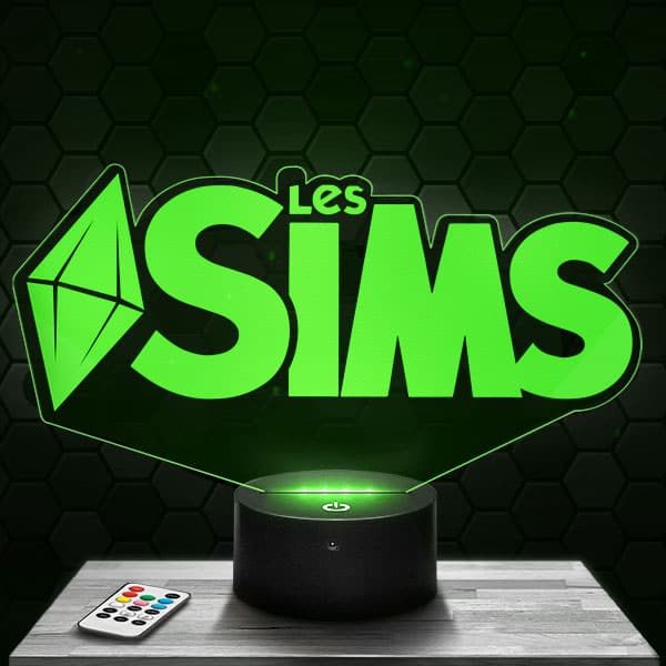 Lampe 3D logo Les Sims avec socle au choix !