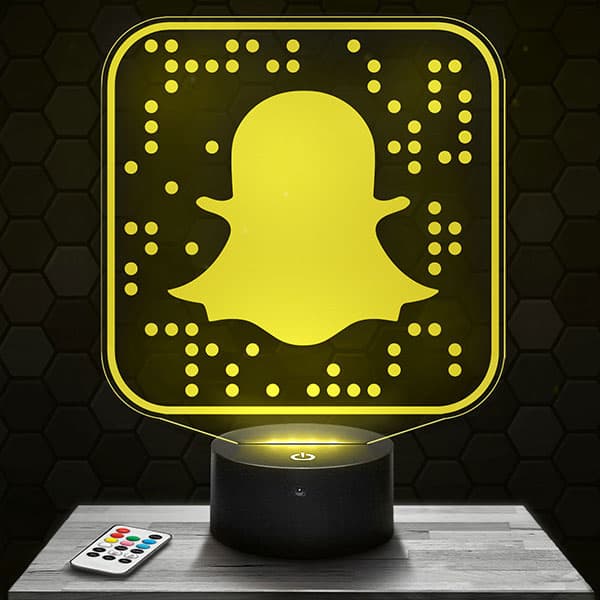 lampe-3d-logo-snapchat Lampe 3D Snapchat avec socle au choix !