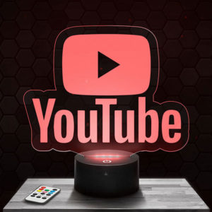 Lampe 3D Logo Youtube avec socle au choix !