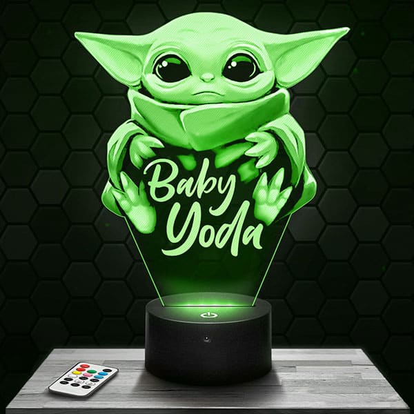 lampe-3d-mandalorian-bebe-yoda Lampe 3D Mandalorian - Bébé Yoda avec socle au choix !