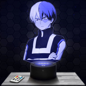 Lampe 3D My Hero Academia - Shoto Todoroki avec socle au choix !