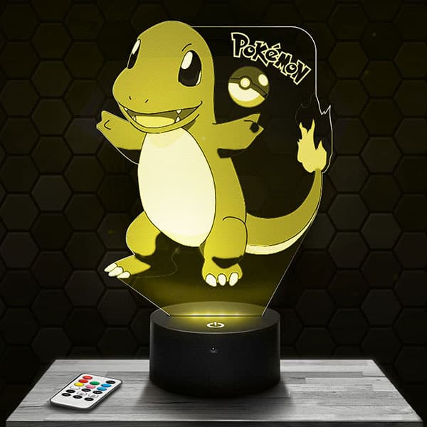 lampe-3d-pokemon-salameche Lampe 3D Salamèche Pokémon avec socle au choix !
