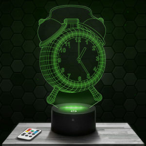 Lampe 3D Réveil Matin avec socle au choix !