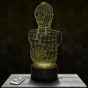 Lampe 3D Star Wars C3PO/6PO avec socle au choix !
