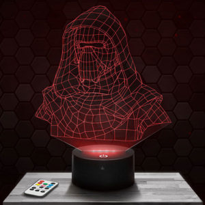 Lampe 3D Star Wars Kylo Ren avec socle au choix !