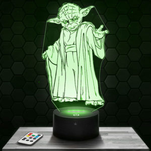 Lampe 3D Star Wars Maitre Yoda avec socle au choix !
