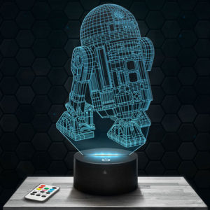 Lampe 3D Star Wars R2D2 avec socle au choix !