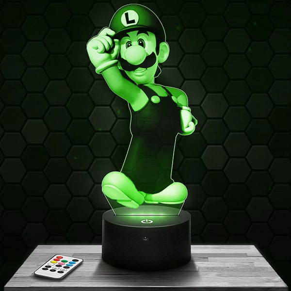 lampe-3d-super-mario-luigi Lampe 3D Luigi - Super Mario avec socle au choix !