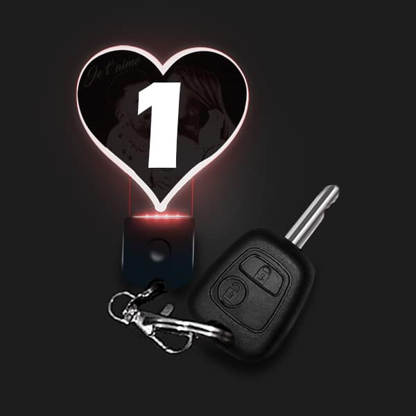 Customised Illuminated Heart Keyring