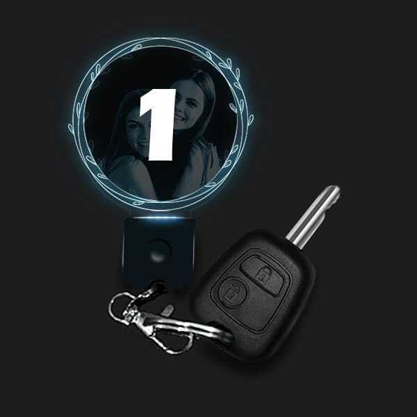 Customised Illuminated Round Ornaments Keyring