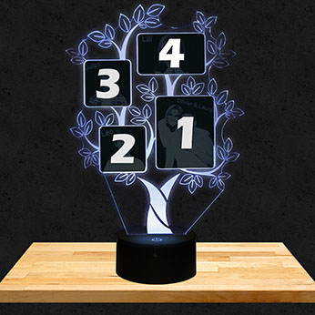 Customised 4 Photo Tree Lamp