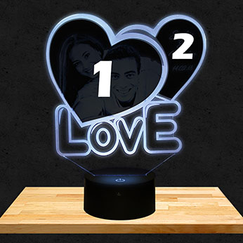 Customised 2 Love Heart Lamp