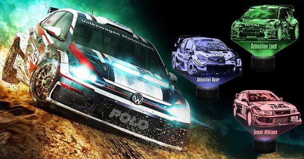 Lampes 3D Sport mécanique rally